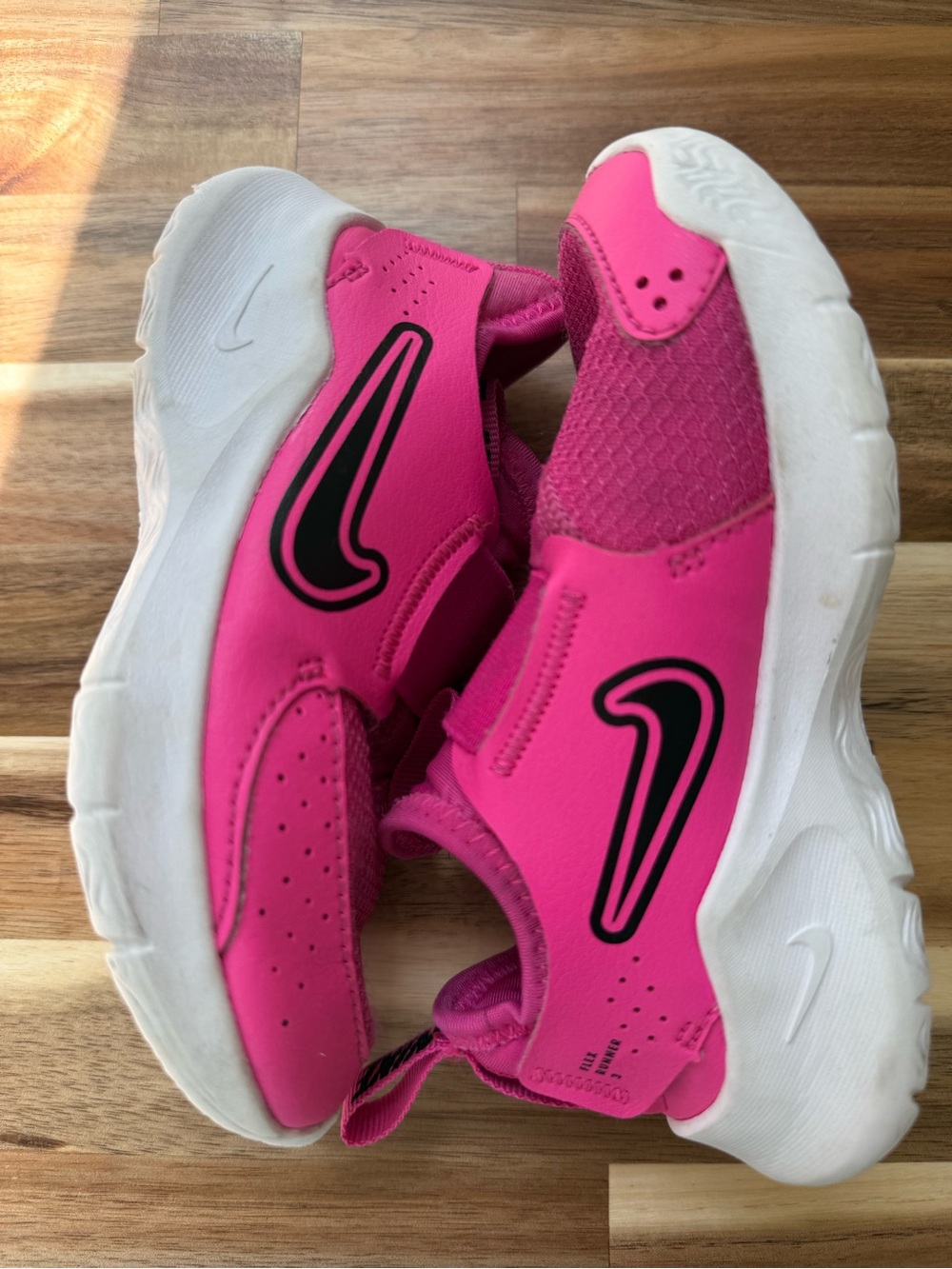 Nike Kids Pink and White Slip-On Sneakers